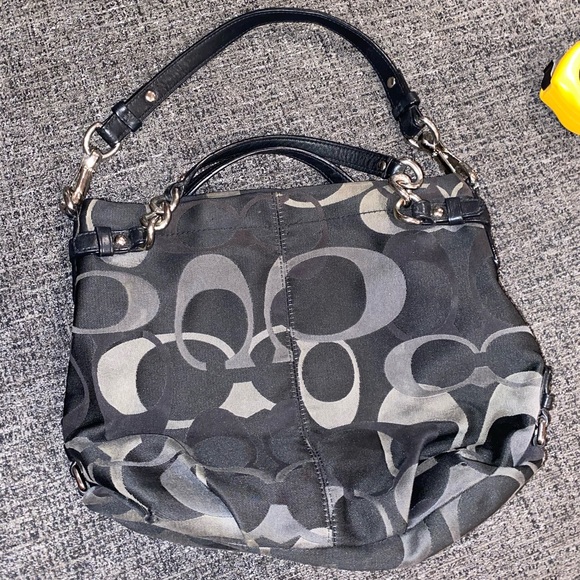COACH black & gray shoulder bag - Picture 3 of 6